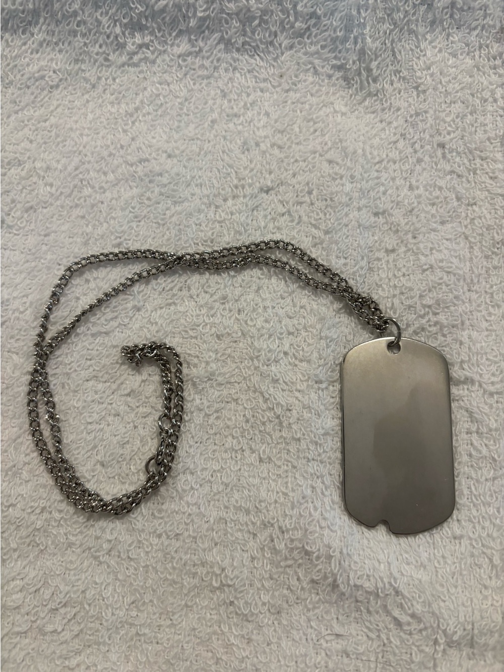 Silver Dog Tag Necklace Chain Engravable